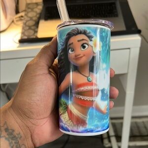 Moana Themed Tumbler with Straw